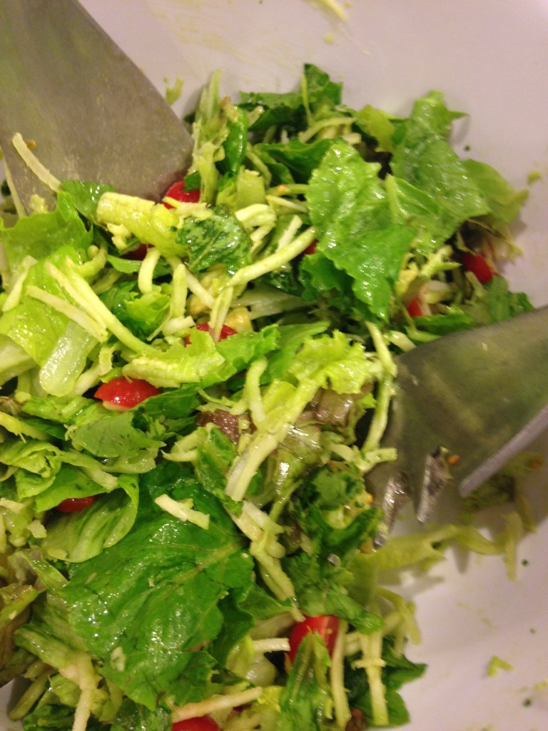 Bib lettuce with avocado dressing